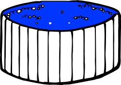 Blue and White Bathtub with Bubbles - Fun Clipart for Relaxation