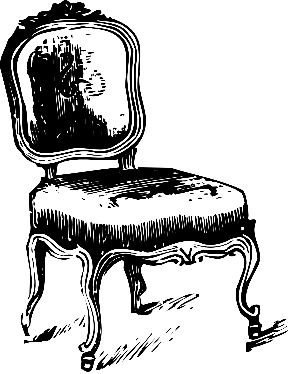 Classic Chair Clipart on Black Background