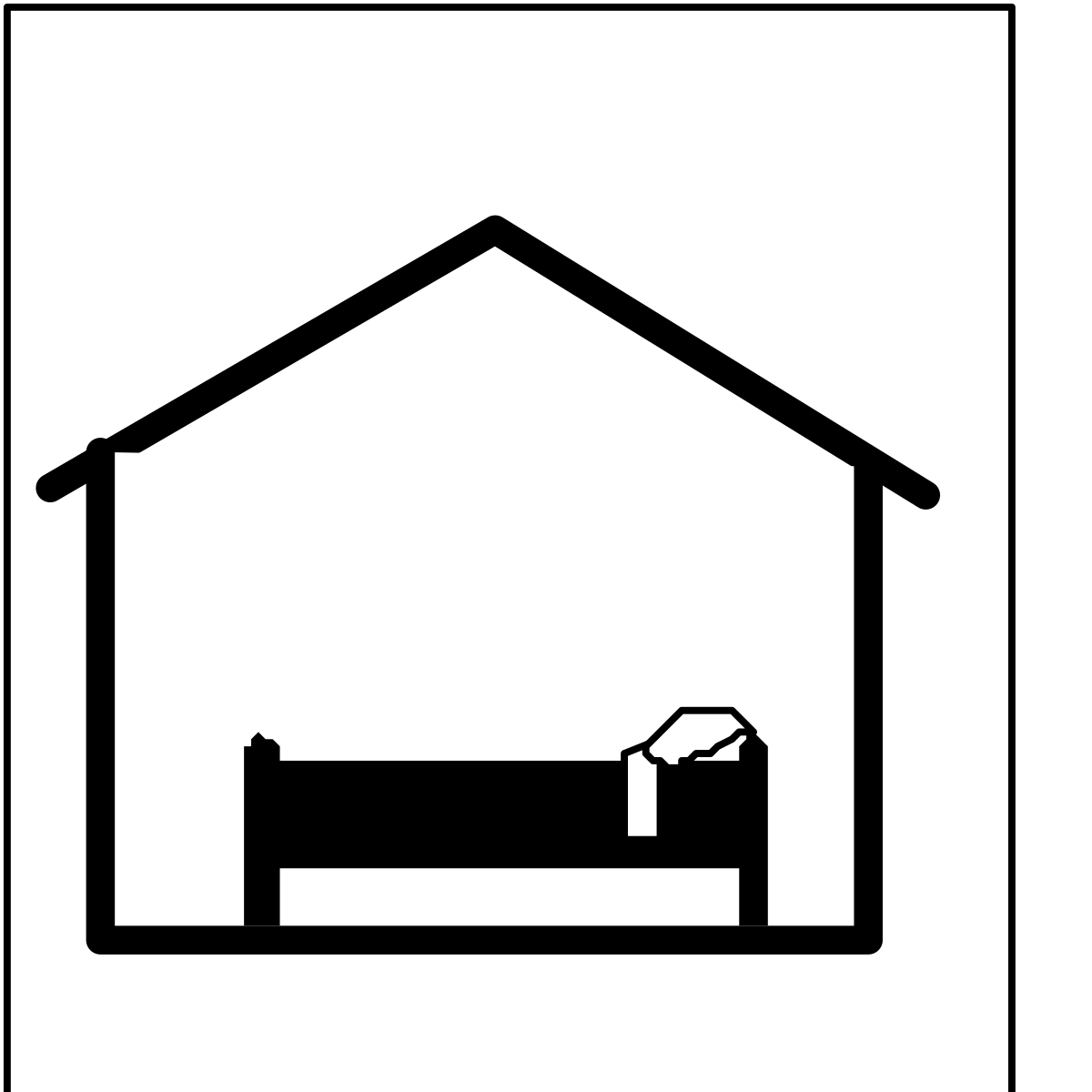 House Bed Icon Clipart for Cozy Interiors