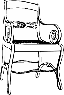 Black and White Outline Chair Clipart for Creative Projects