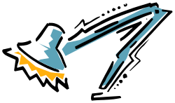 Blue and Yellow Arrow Clipart Pointing Up - Dynamic Directional Graphics
