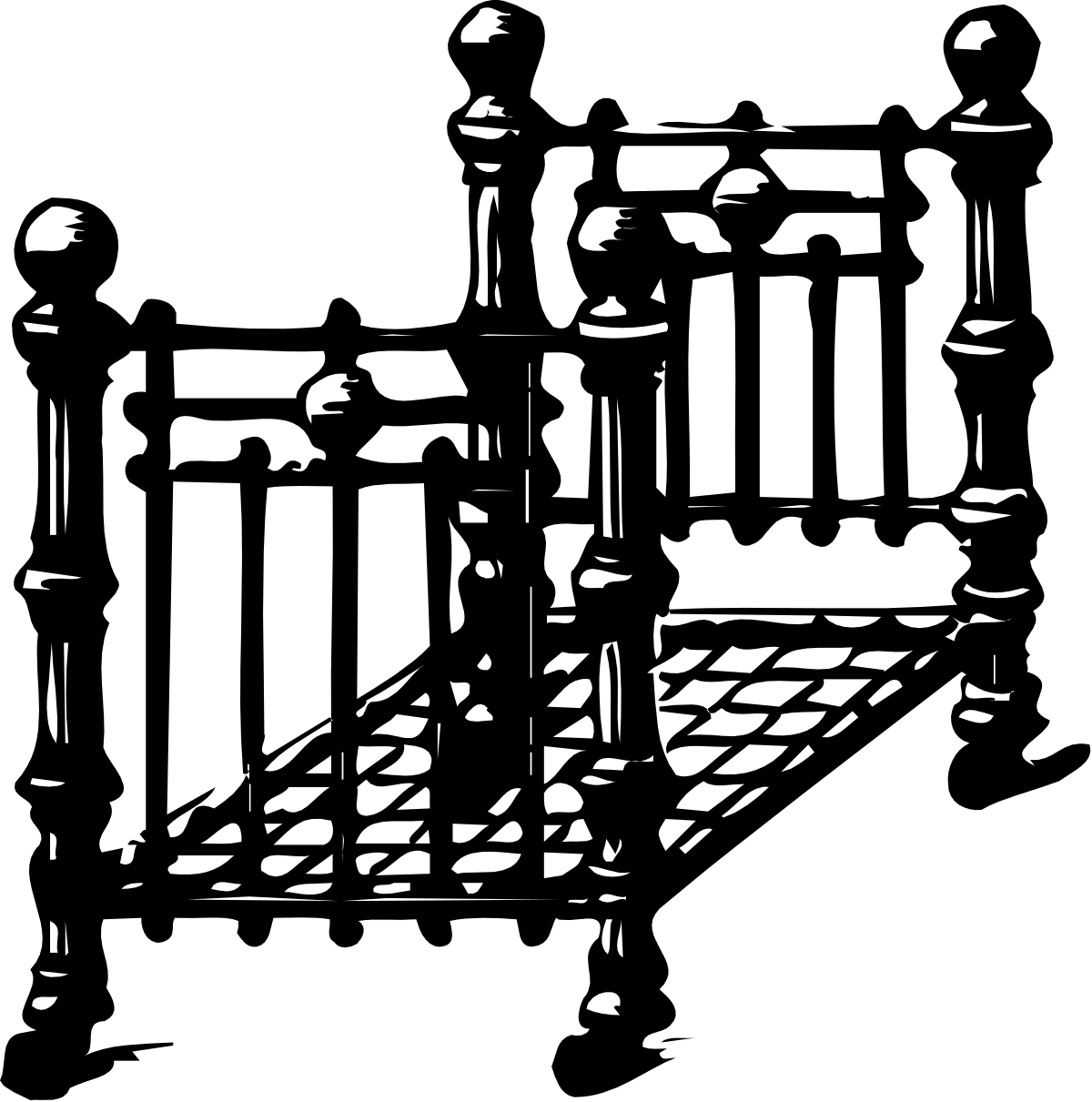 Staircase Clipart - Elegant Black and White Design for Your Projects