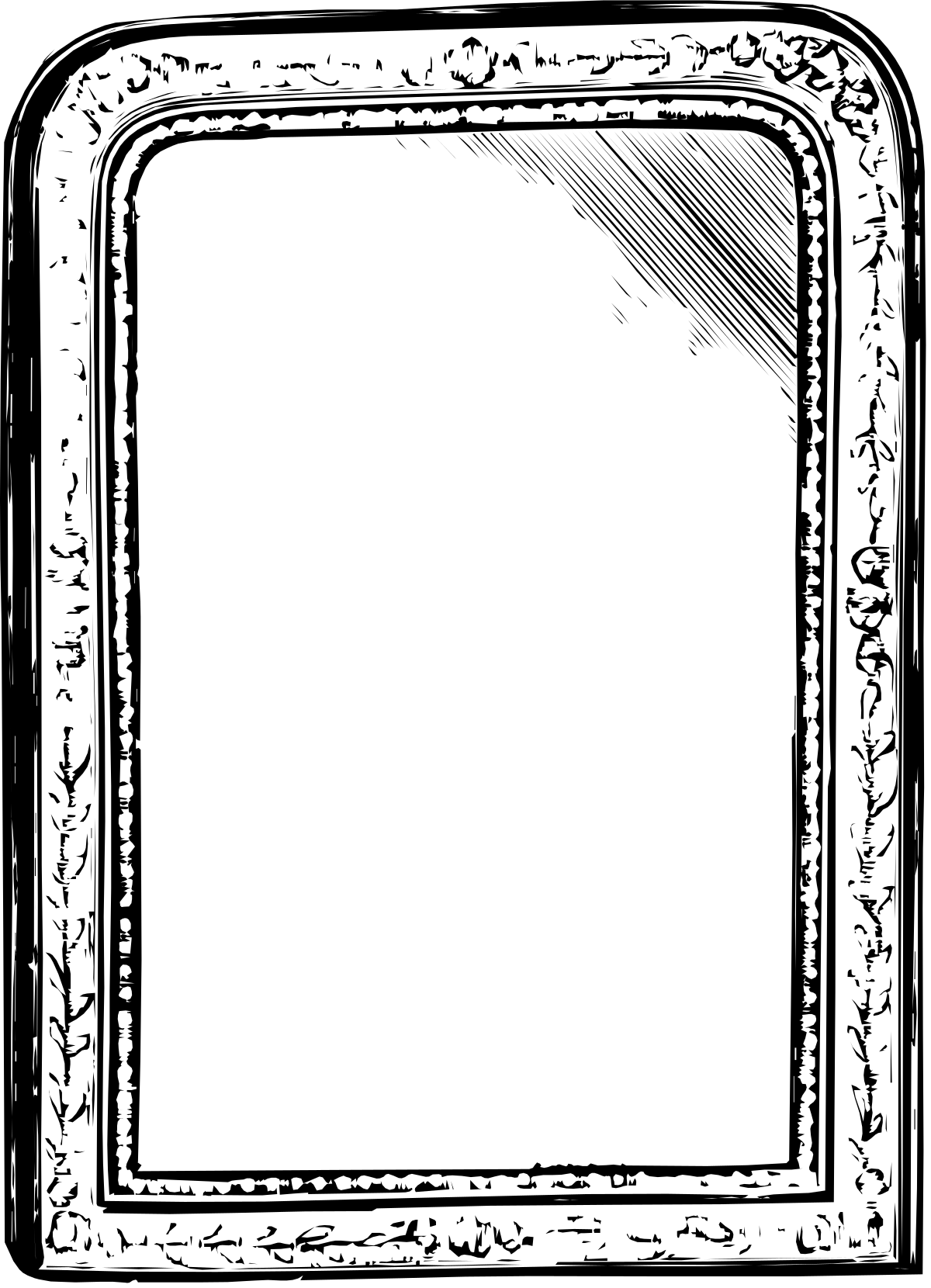 Black and White Frame with White Background - Versatile Clipart Design