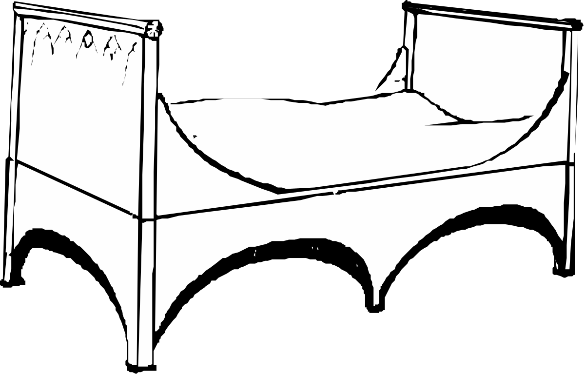 Cozy Bed with White Sheet Clipart for Home Decor