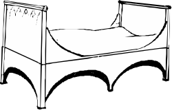 Cozy Bed with White Sheet Clipart for Home Decor
