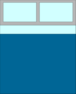 Blue and White Bed with White Pillow Clipart: Cozy Bedroom Decor