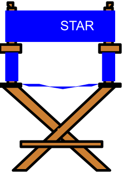 Blue Chair with White Star Clipart - Perfect for Creative Projects