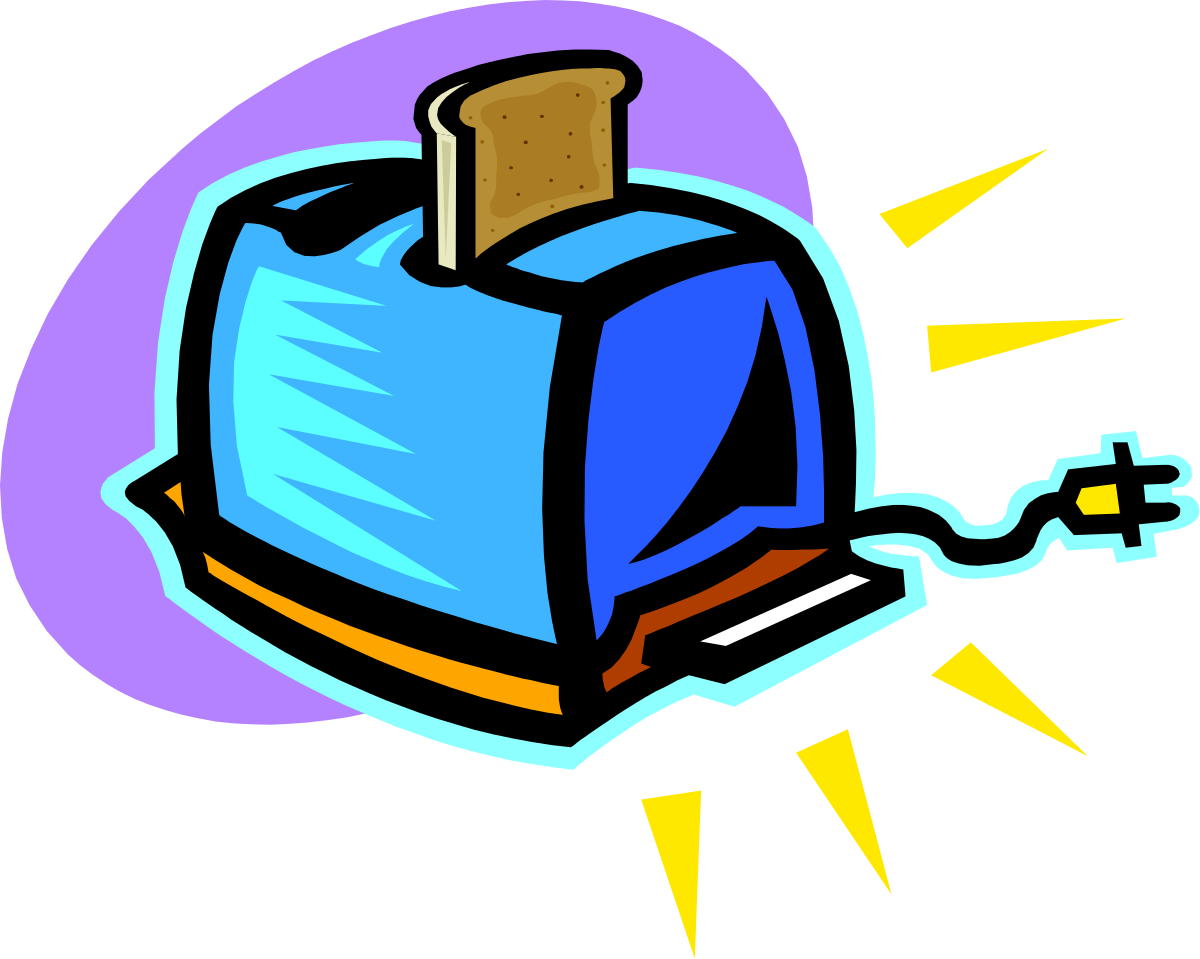 a toaster with a toast on it clip art png transparent Toaster with Toast Clipart - Breakfast Kitchen Essentials