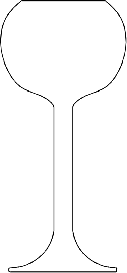 Elegant White Wine Glass Clipart on Black Background
