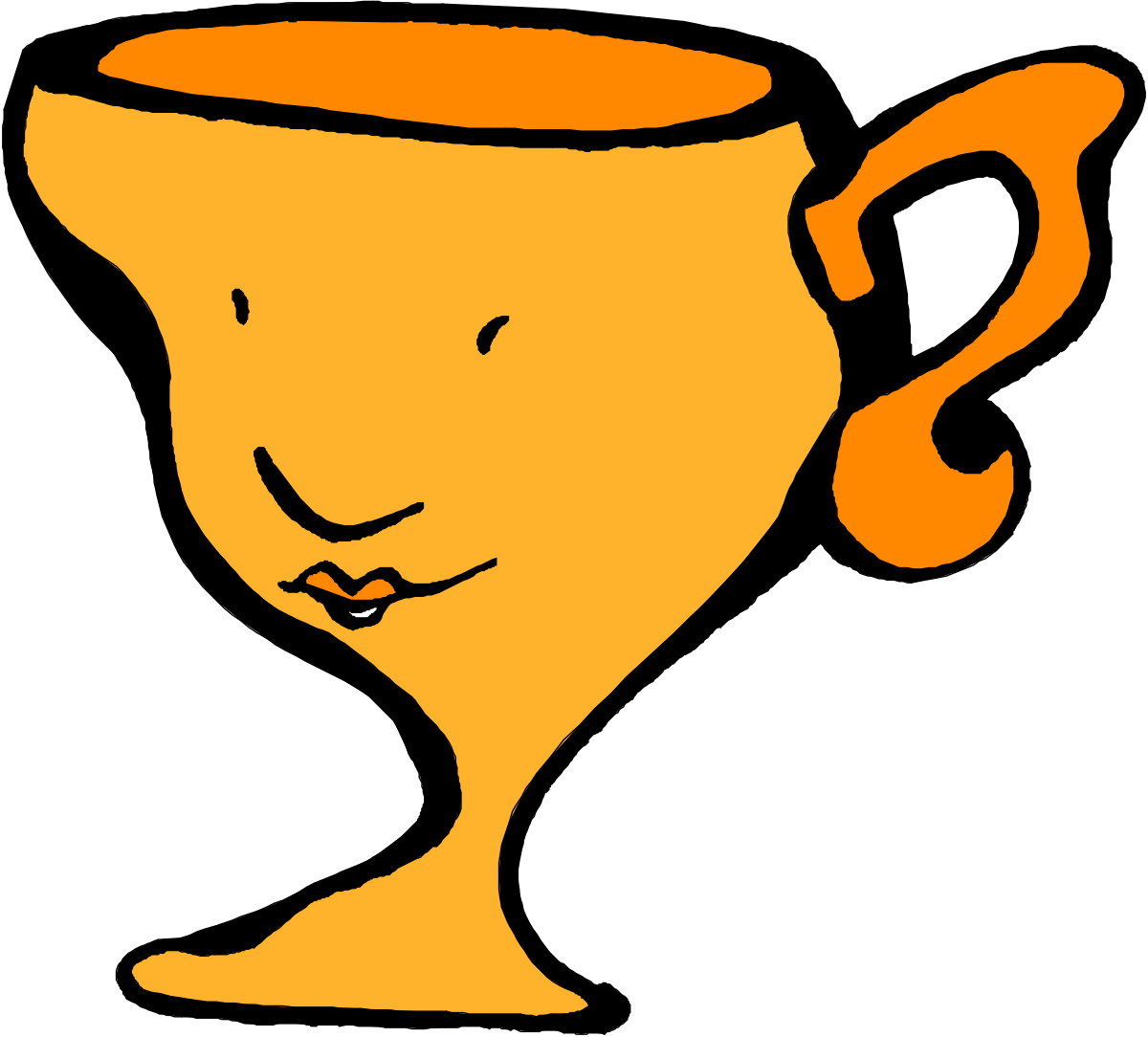 Trophy Cup with a Smiling Face - Fun and Cheerful Clipart