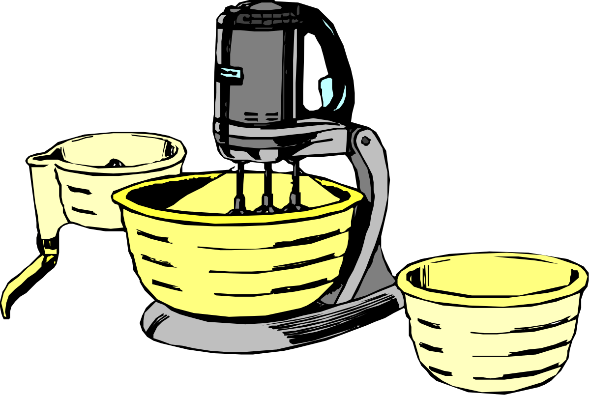 a blender and bowls with a blender clip art png transparent Kitchen Mixer Clipart with Bowls, Pastries, and Blender