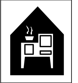 Bedroom Icon - Black and White Clipart Design