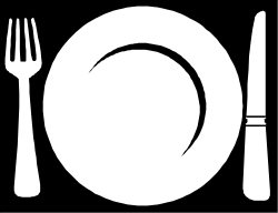 Plate with Knife and Fork Clipart for Dining Themes