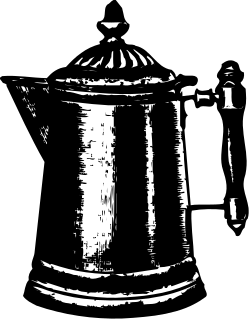 Teapot Silhouette - Elegant Black and White Tableware Clipart