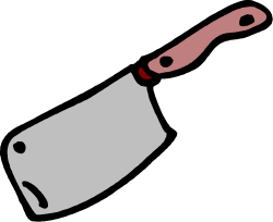 Red Handle Knife Clipart: Stylish Culinary Tool Icon