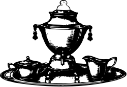 Elegant Black and White Tea Set Clipart for Your Projects