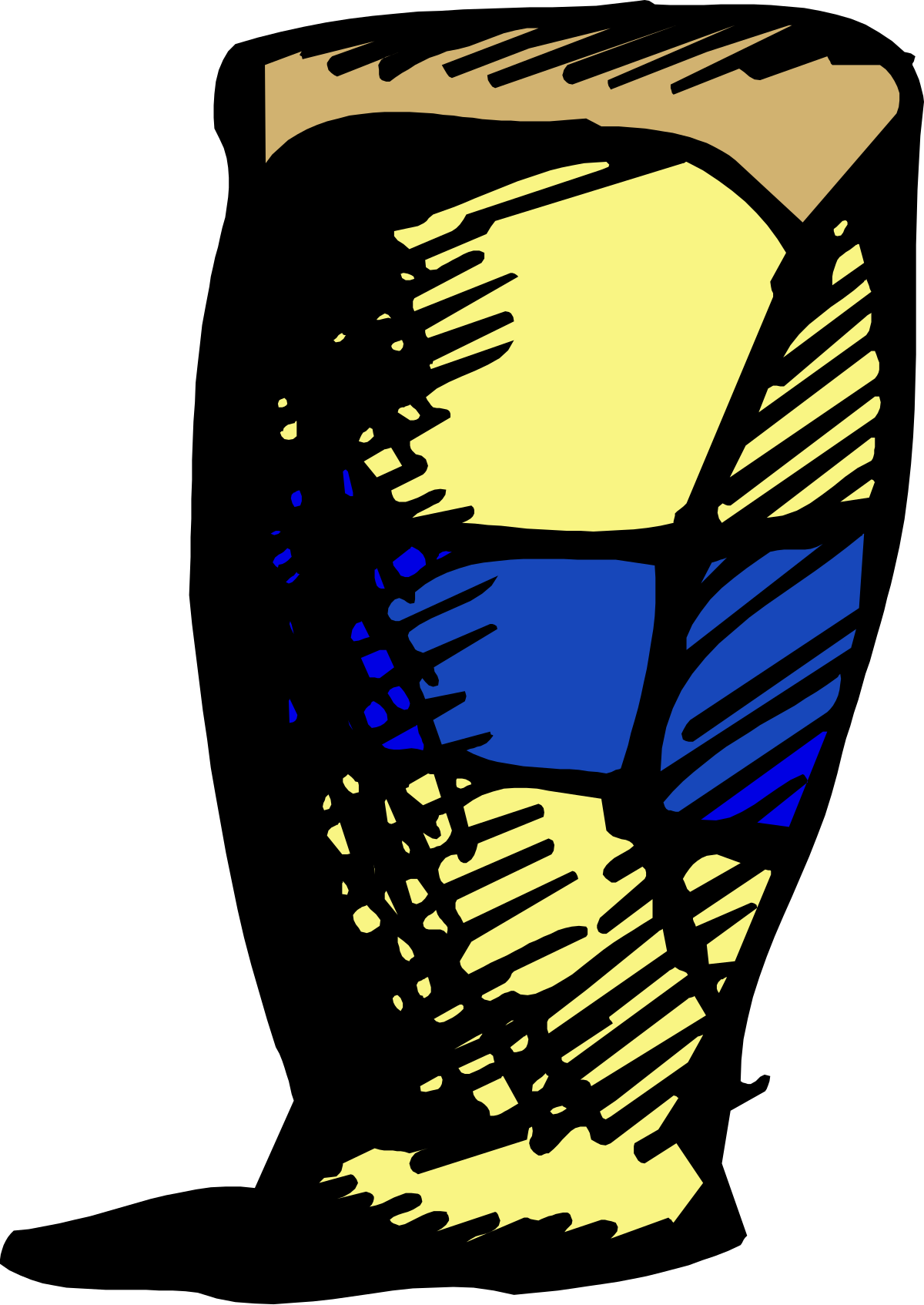 Abstract Blue and Yellow Man's Face Clipart - Unique Visuals for Every Project