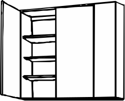 Refrigerator Clipart: Black and White Illustration for Versatile Use
