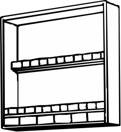 Black and White Shelf Clipart for Creative Projects