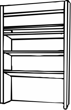 Black and White Shelf Clipart - Versatile SVG Illustration
