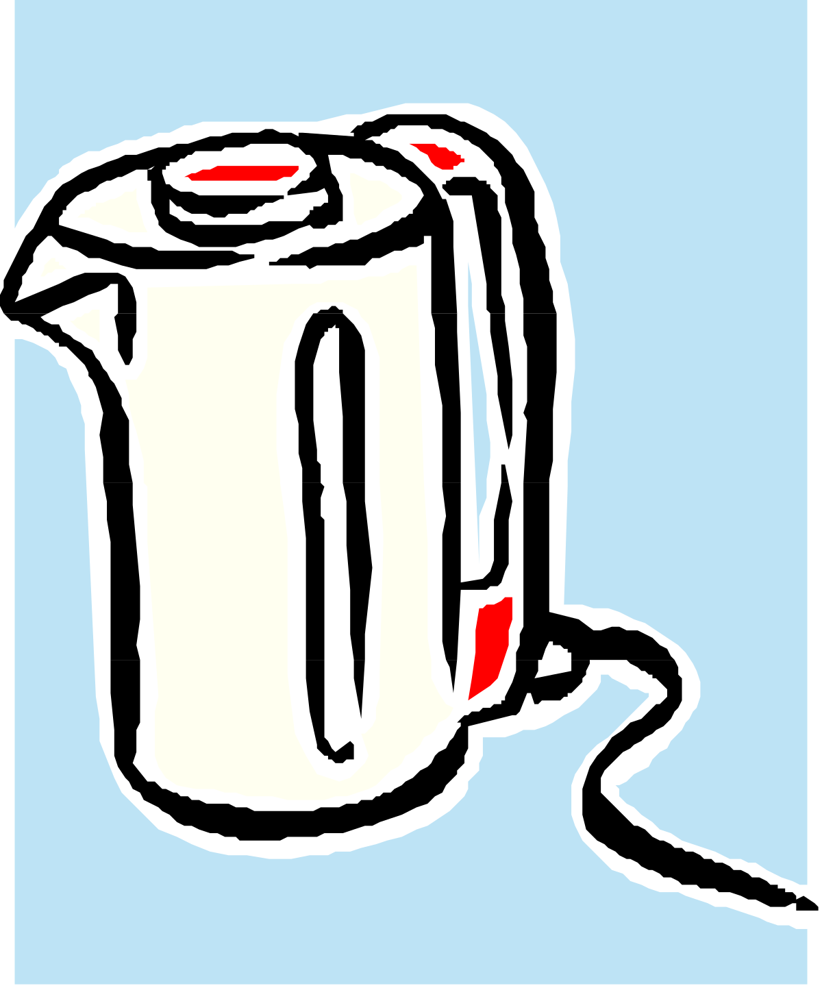 Black and White Bag with Red Handle - Stylish Clipart
