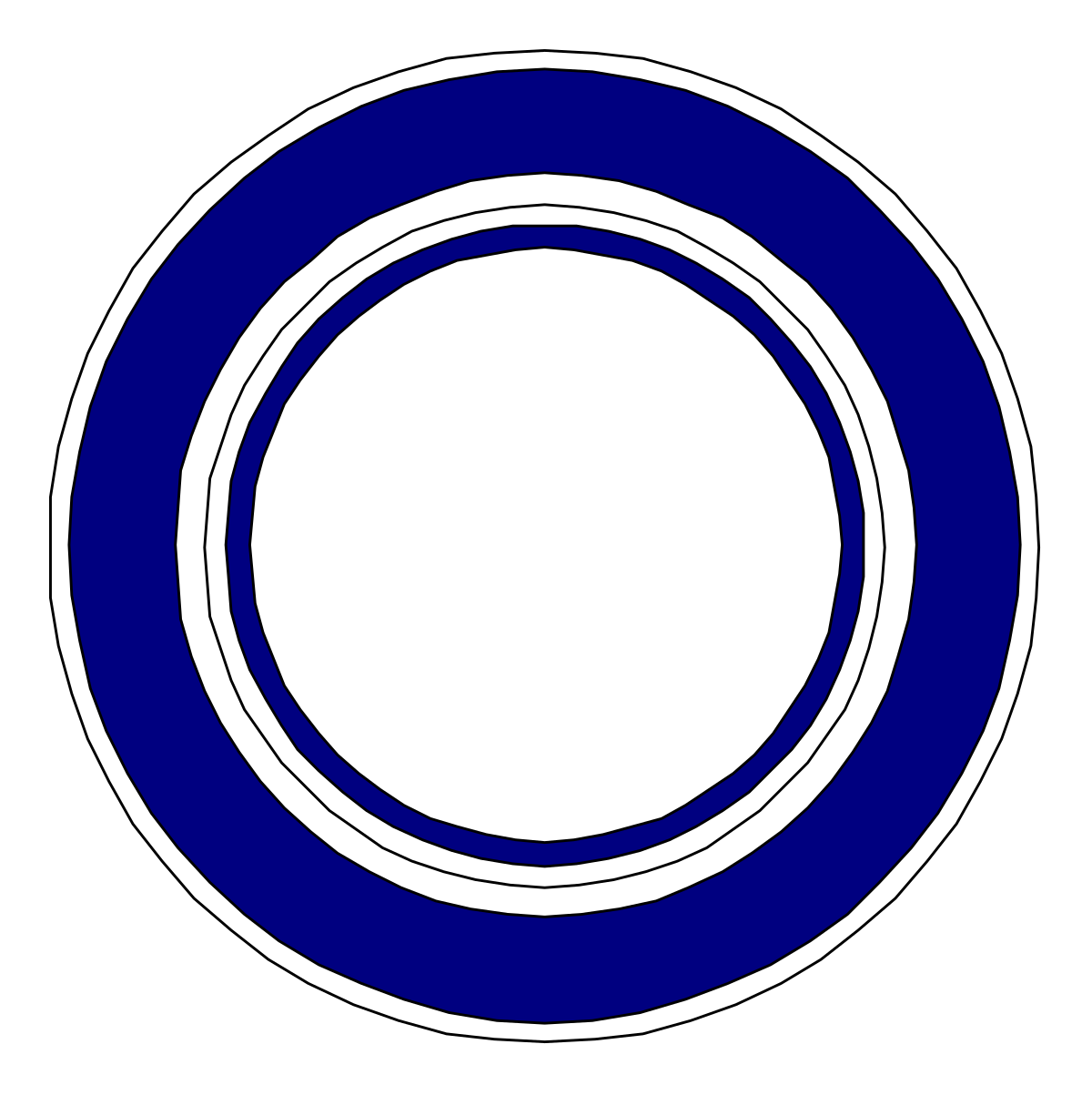 Blue and White Circle with White Center Clipart