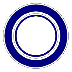Blue and White Circle with White Center Clipart