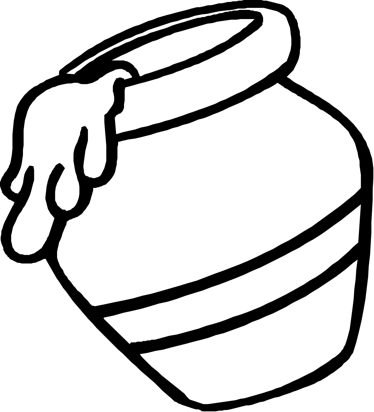 a white and black image of a pot clip art png transparent Black and White Pot Clipart - Elegant Minimalist Design