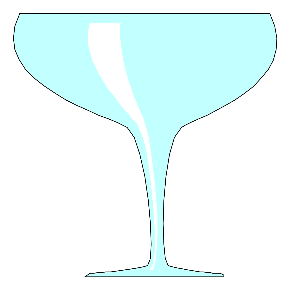 a blue cocktail glass with a white liquid clip art png transparent Blue Cocktail Glass with White Liquid - Elegant Drink Clipart