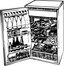 Refrigerator Clipart: Black and White Illustration for Your Projects