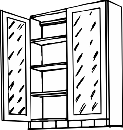 Black and White Cupboard Clipart for Elegant Designs