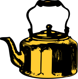 Black and Yellow Teapot Clipart for Whimsical Designs