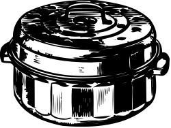 Black and White Canister Clipart for Versatile Use