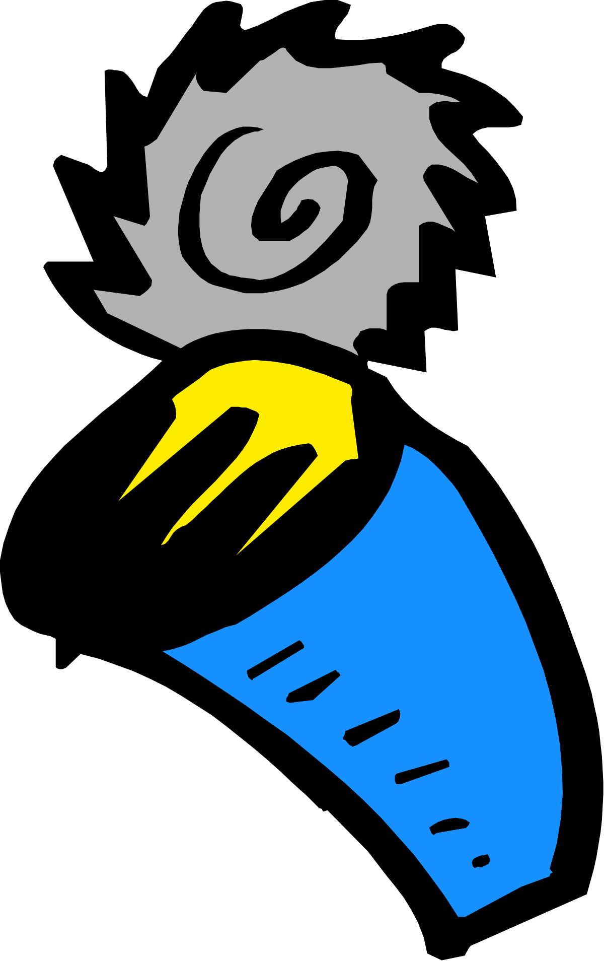 Blue and Yellow Umbrella Clipart - Perfect for Your Creative Projects