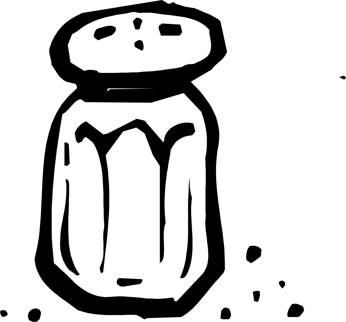 Black and White Jar Clipart for Versatile Designs