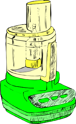 Food Processor and Juicer Clipart: Vibrant Green and Yellow Kitchen Essentials