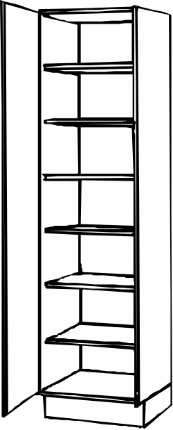 Refrigerator Clipart: Sleek Black and White Illustrations for Your Projects