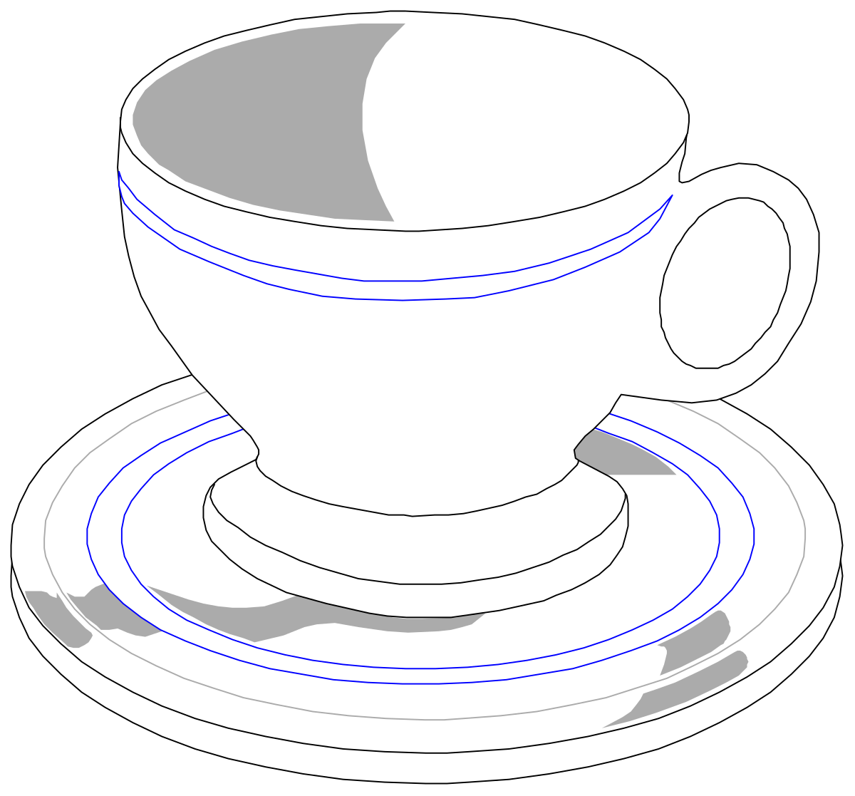 Cup and Saucer Clipart - Perfect for Your Creative Projects