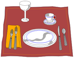 Elegant Table Setting Clipart with Plate, Fork, and Knife
