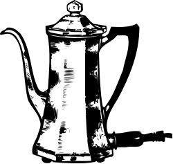 Black and White Coffee Pot Clipart Illustration