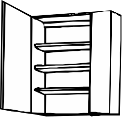 Open Door White Refrigerator Clipart for Modern Kitchens