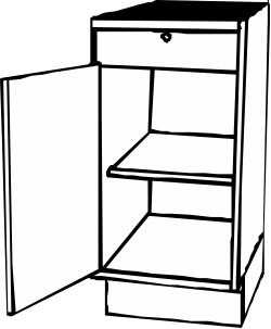 White Cupboard with Shelf and Door Clipart for Home Decor
