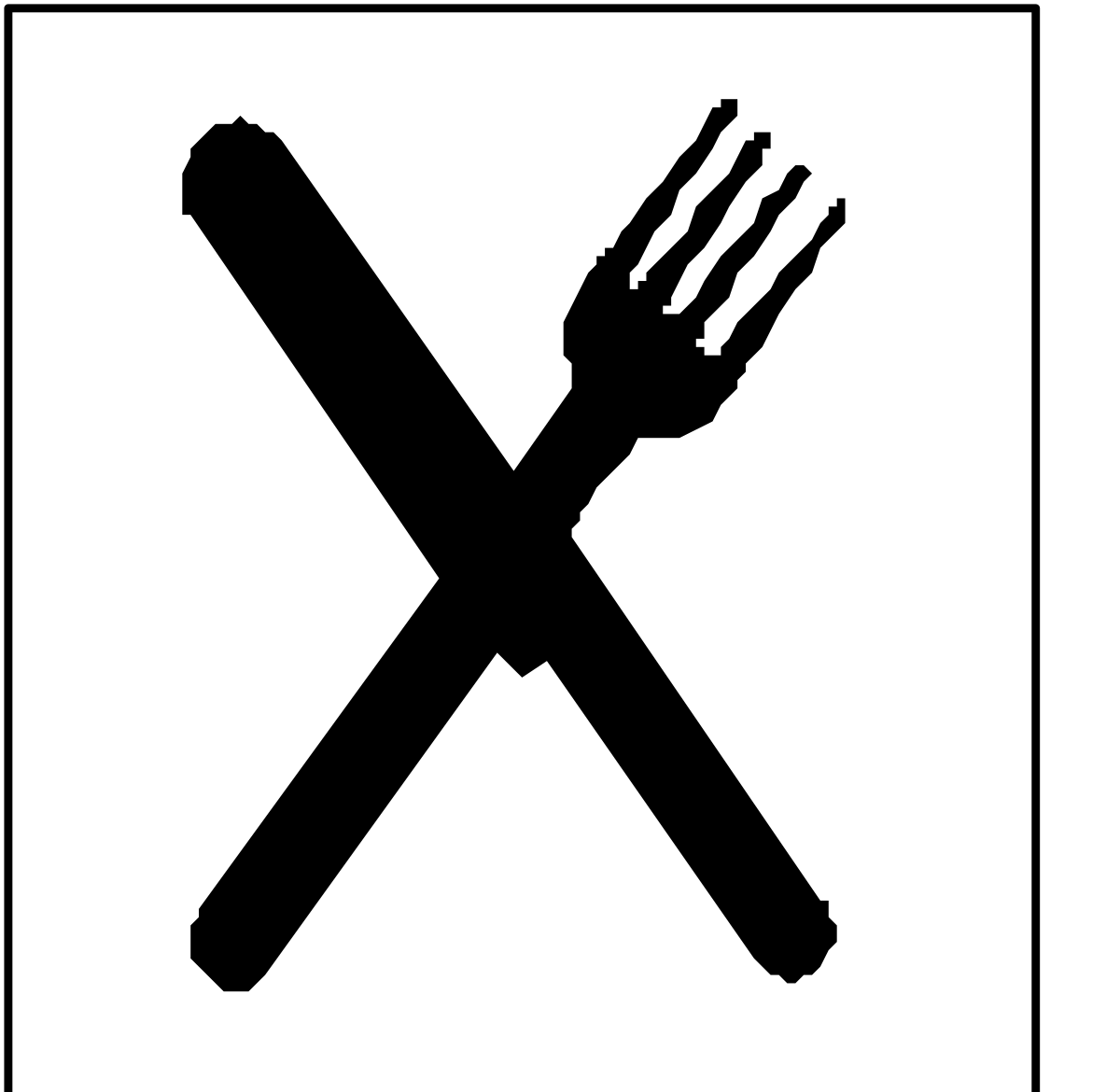 Black and White Logo with Hand Holding Knife - Premium Clipart