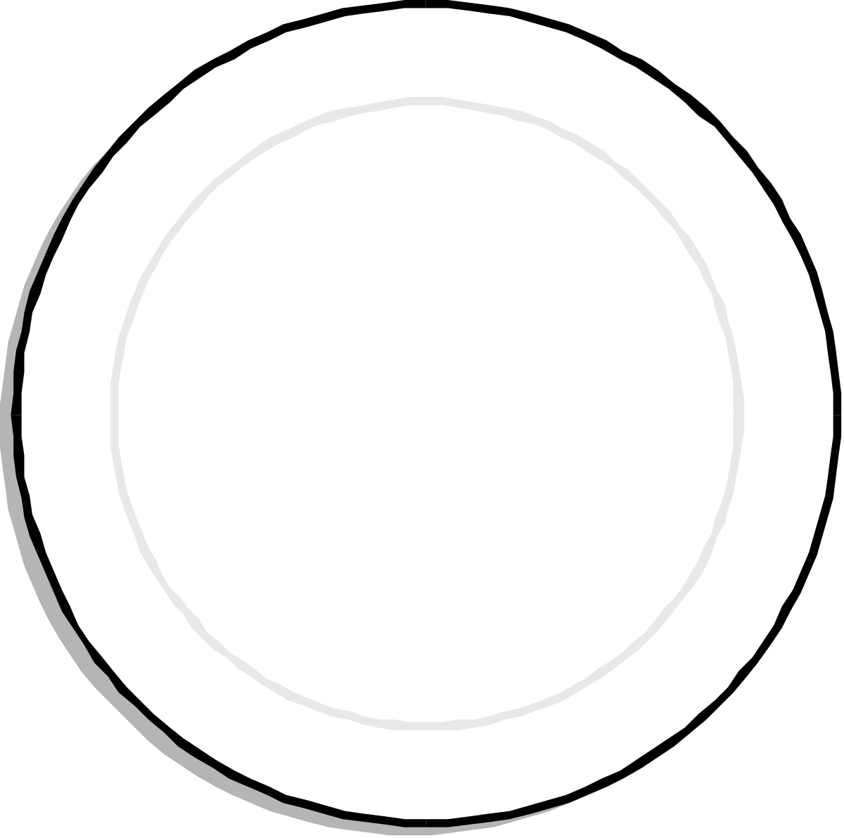 White Plate with Black Border Clipart for Elegant Presentation