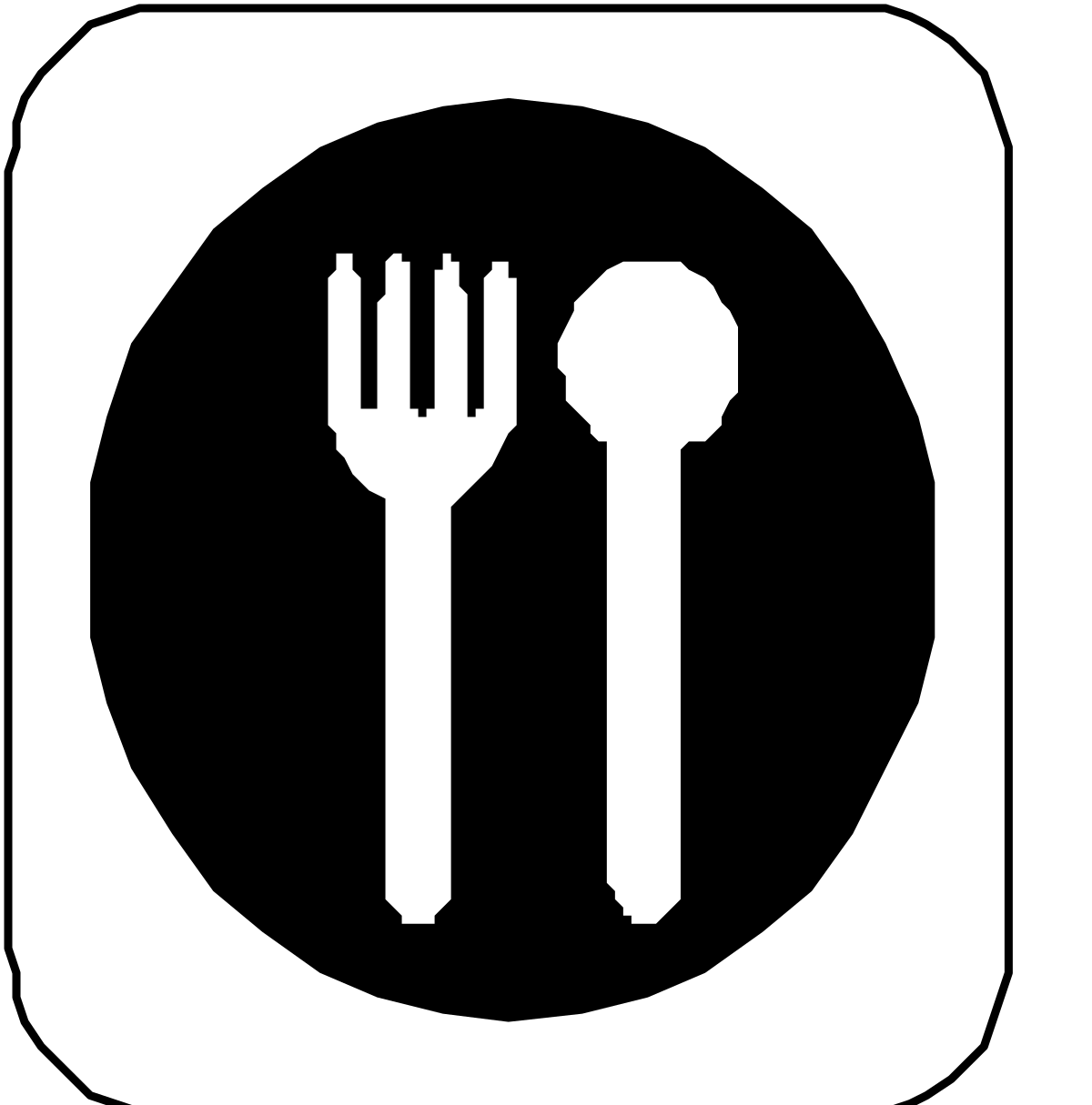 Cutlery Collection: Fork and Spoon on White Square Background