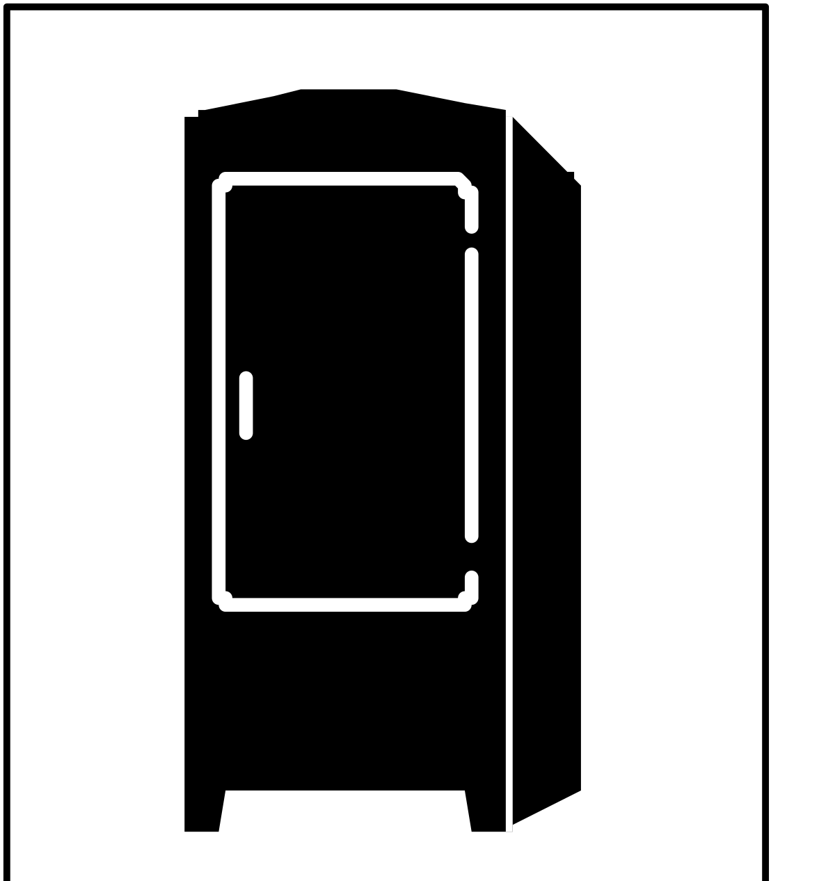 Refrigerator Icon - Black and White Clipart for Clean Designs