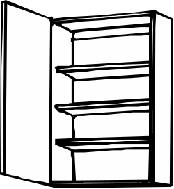 Refrigerator Clipart: Classic Black and White Illustration
