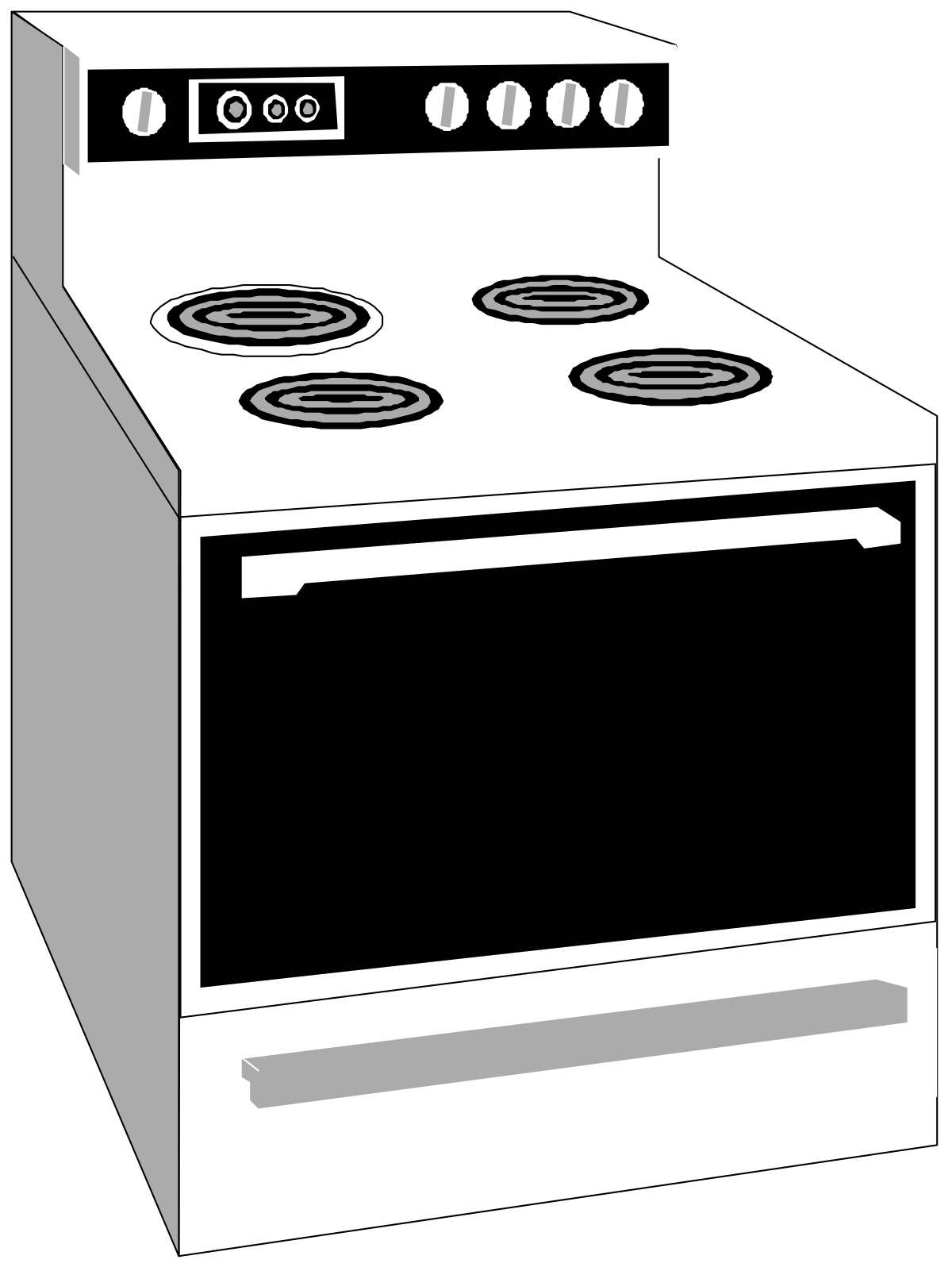 a white stove with two burners clip art png transparent White Stove with Two Burners Clipart for Kitchen Themes