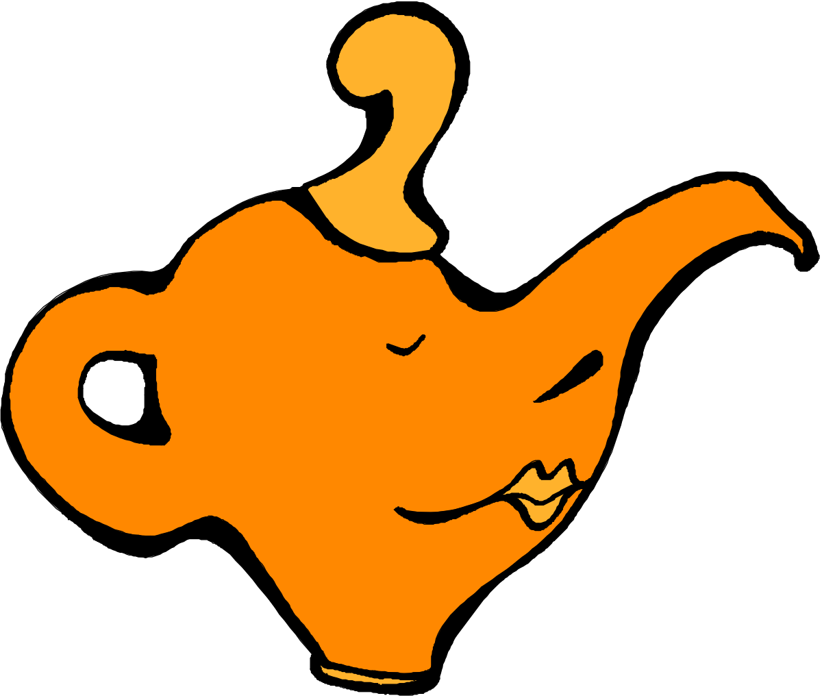 a teapot with a smile on it clip art png transparent Magic Lamp and Smiling Teapot Clipart for Whimsical Designs