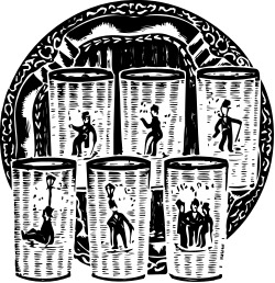 Black and White Man's Face Clipart  Classic Line Drawing